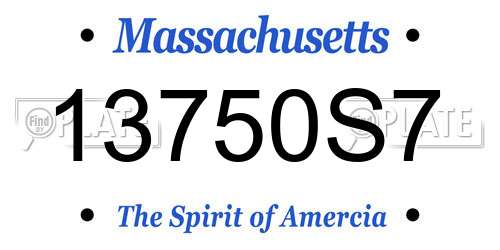 13750S7 Massachusetts License Plate