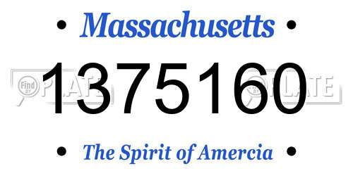 1375160 Massachusetts License Plate
