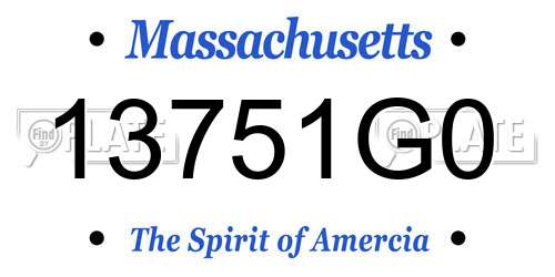 13751G0 Massachusetts License Plate