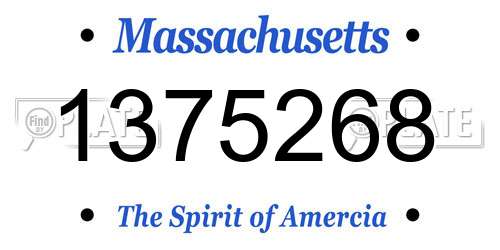1375268 Massachusetts License Plate