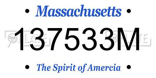 137533M Massachusetts License Plate