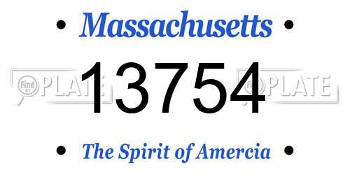 13754 Massachusetts License Plate