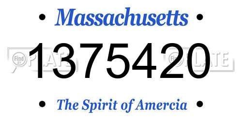 1375420 Massachusetts License Plate