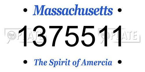 1375511 Massachusetts License Plate