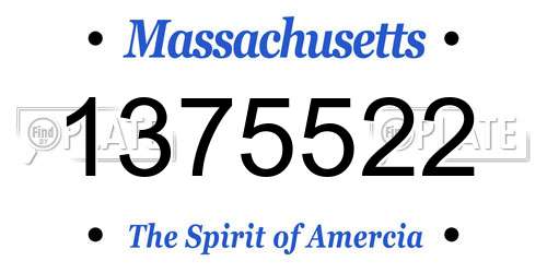 1375522 Massachusetts License Plate