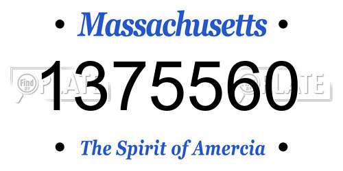 1375560 Massachusetts License Plate