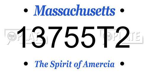 13755T2 Massachusetts License Plate
