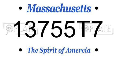 13755T7 Massachusetts License Plate