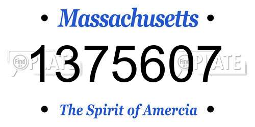 1375607 Massachusetts License Plate