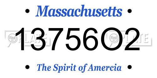 13756O2 Massachusetts License Plate