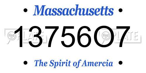13756O7 Massachusetts License Plate