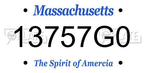 13757G0 Massachusetts License Plate