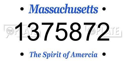 1375872 Massachusetts License Plate