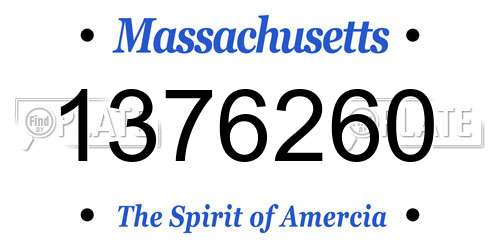 1376260 Massachusetts License Plate