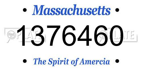 1376460 Massachusetts License Plate