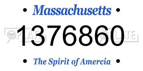 1376860 Massachusetts License Plate