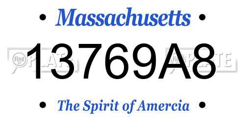 13769A8 Massachusetts License Plate