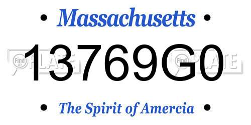 13769G0 Massachusetts License Plate