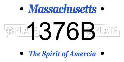 1376B Massachusetts License Plate