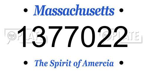 1377022 Massachusetts License Plate