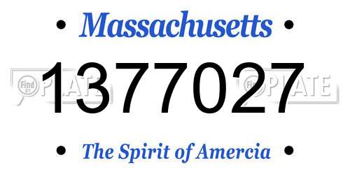 1377027 Massachusetts License Plate