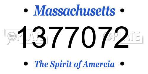 1377072 Massachusetts License Plate