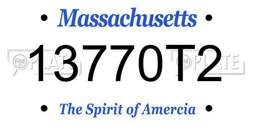 13770T2 Massachusetts License Plate