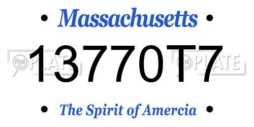 13770T7 Massachusetts License Plate