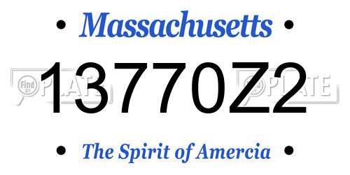 13770Z2 Massachusetts License Plate