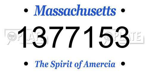 1377153 Massachusetts License Plate