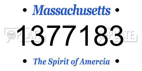 1377183 Massachusetts License Plate