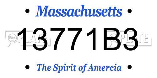 13771B3 Massachusetts License Plate