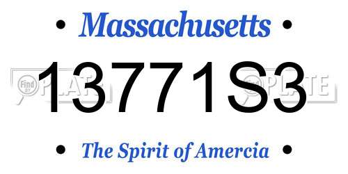 13771S3 Massachusetts License Plate