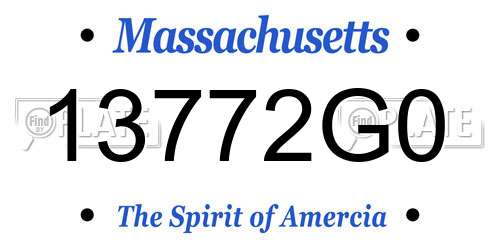 13772G0 Massachusetts License Plate