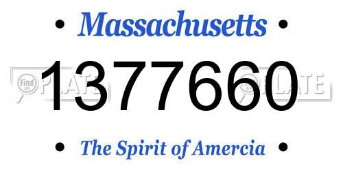 1377660 Massachusetts License Plate