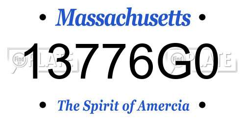 13776G0 Massachusetts License Plate