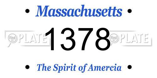 1378 Massachusetts License Plate