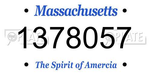 1378057 Massachusetts License Plate