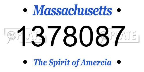 1378087 Massachusetts License Plate