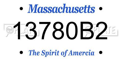 13780B2 Massachusetts License Plate