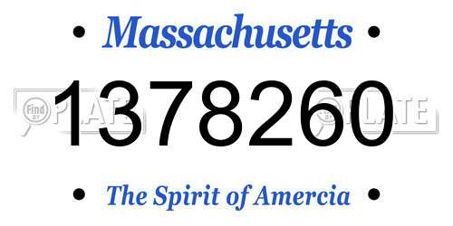 1378260 Massachusetts License Plate