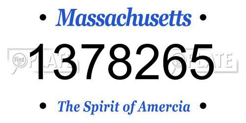 1378265 Massachusetts License Plate