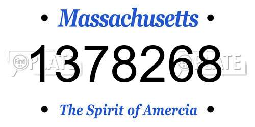 1378268 Massachusetts License Plate