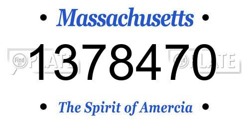 1378470 Massachusetts License Plate