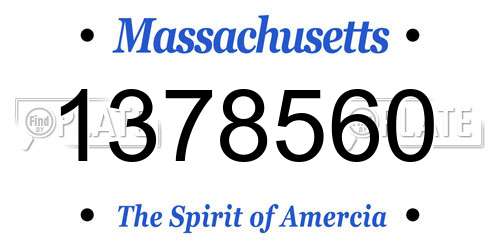1378560 Massachusetts License Plate
