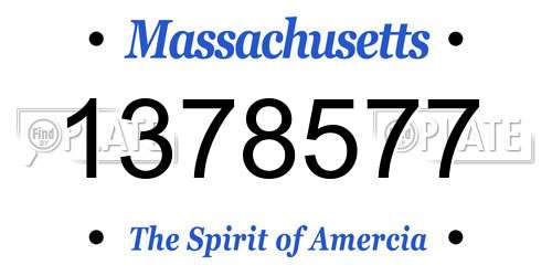 1378577 Massachusetts License Plate