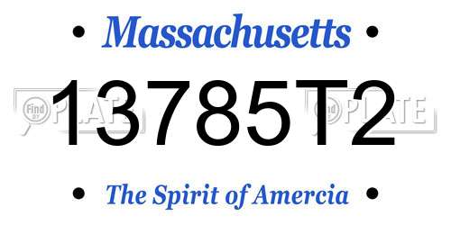 13785T2 Massachusetts License Plate