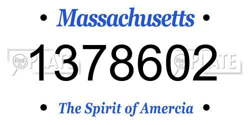1378602 Massachusetts License Plate