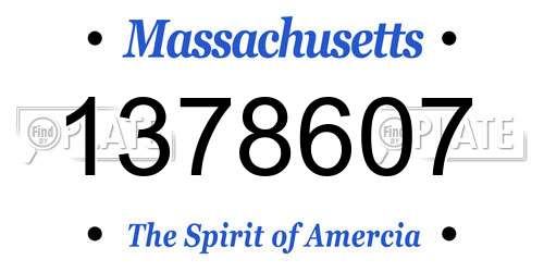 1378607 Massachusetts License Plate