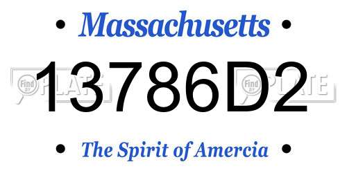 13786D2 Massachusetts License Plate